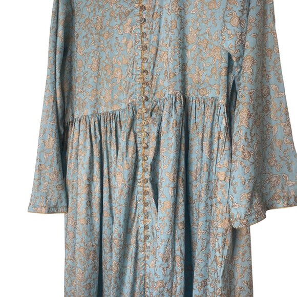 Vintage-Inspired Floral Long Dress By Generation Basic Size 16 Button Front & Go - Picture 4 of 12